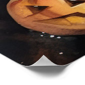 Halloween Bengal Cat With Pumpkins Scary ポスター (角)