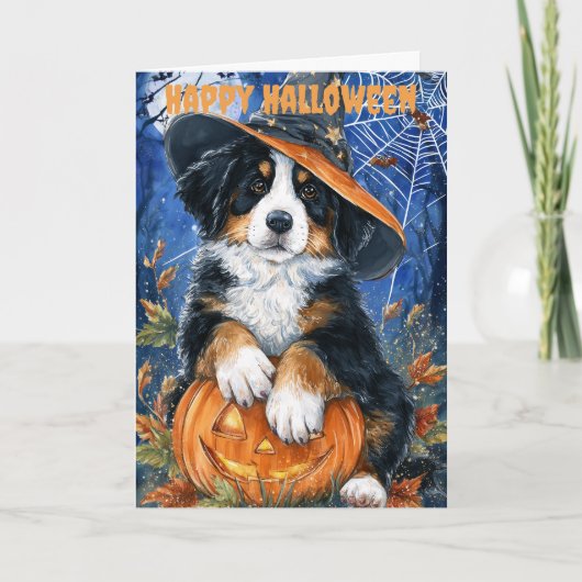 Halloween Bernese Mountain Dog シーズンカード (正面)