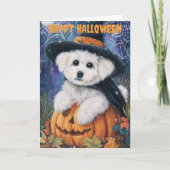 Halloween Bichon Frise Dog シーズンカード (正面)