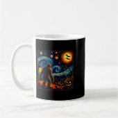 Halloween Bigfoot Starry Night Van Gogh Sasquatch  コーヒーマグカップ (左)