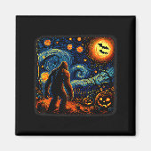 Halloween Bigfoot Starry Night Van Gogh Sasquatch  マグネット (正面)