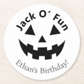 Halloween Birthday Party | Jack O’ Fun Pumpkin  ラウンドペーパーコースター (正面)