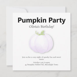 Halloween Birthday Party | Minimal Pumpkin Design シーズンカード