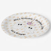 Halloween Birthday Party | Minimal Pumpkin Design ペーパープレート (アングル)