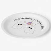 Halloween Birthday Party | Minimal Pumpkin Design ペーパープレート (アングル)