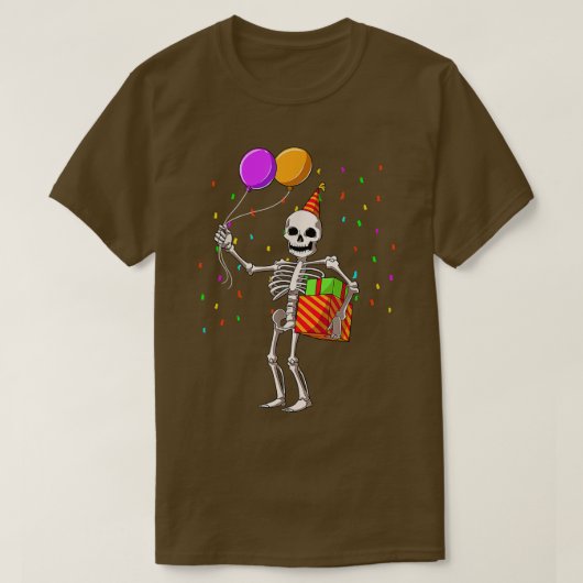 Halloween Birthday Party Outfit Skeleton Birthday  Tシャツ (デザイン正面)