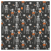 halloween birthday party skeleton coffin skull ファブリック (見本)
