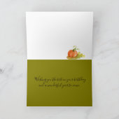 Halloween Birthday Pumpkin Patch Watercolor カード (内部)