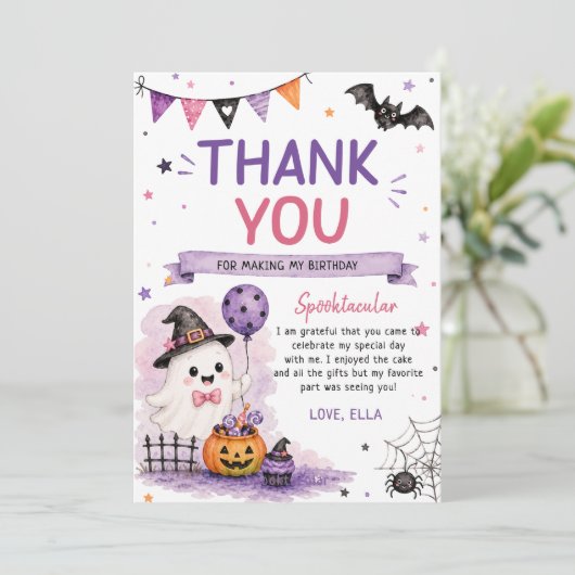 Halloween Birthday Thank You Card (スタンド正面)
