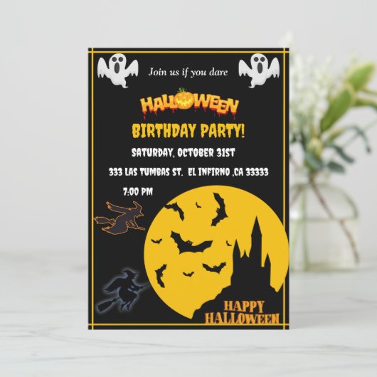 Halloween Bithday party 招待状 (スタンド正面)