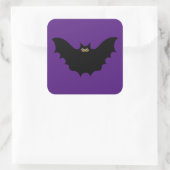 Halloween Black Bat Purple Apron スクエアシール (バッグ)