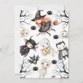 Halloween Black Brown Kids Costume Party Birthday 招待状 (裏面)