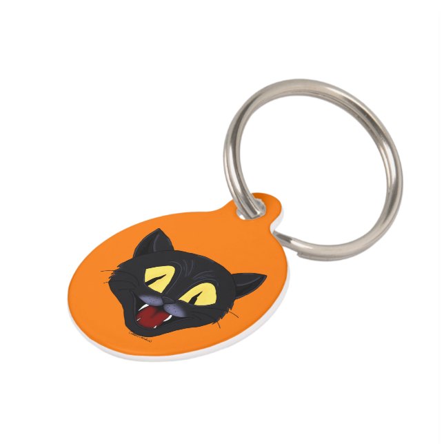 Halloween Black Cat  ペット　ネームタグ (側面)