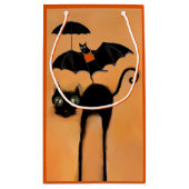 Halloween Black Cat and Bat スモールペーパーバッグ (裏面)
