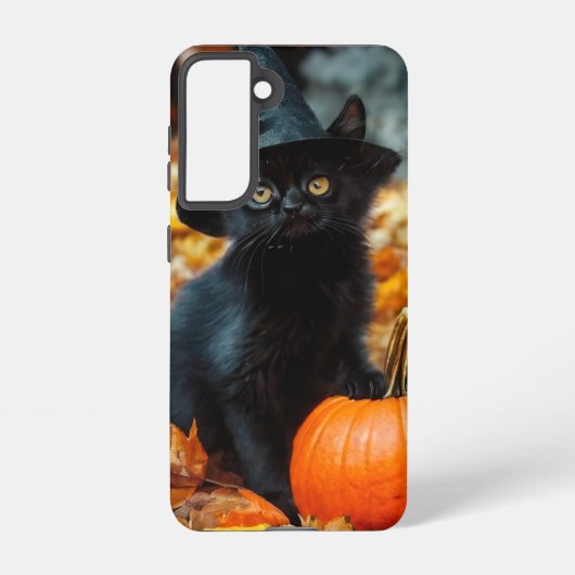 Halloween Black Cat and Pumpkin Samsung Galaxyケース (裏面)