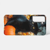 Halloween Black Cat and Pumpkin Samsung Galaxyケース (裏面横)