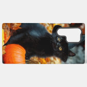 Halloween Black Cat and Pumpkin Samsung Galaxyケース (裏面横)