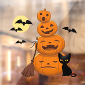Halloween Black Cat and Pumpkins Stack ウィンドウサイン (シート2)