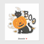 Halloween Black cat Boo シール (シート)