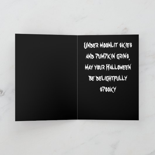 Halloween Black Cat & Jack-O-Lanterns Personalized カード (内部)