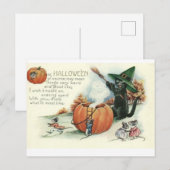 Halloween Black Cat Kitten Mice Mouse Postcard ポストカード (正面/裏面)
