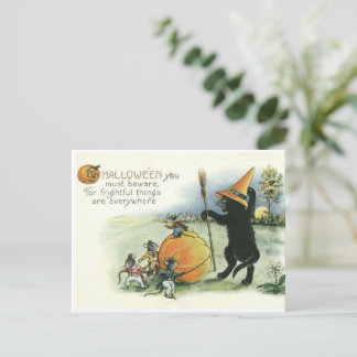 Halloween Black Cat Kitten Mice Mouse Postcard ポストカード