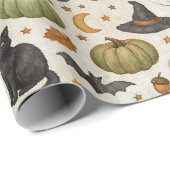 Halloween Black Cat Pumpkins ラッピングペーパー (ロールコーナー)