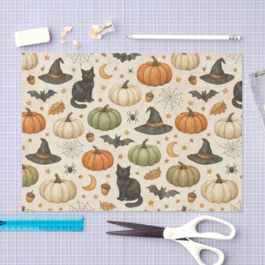 Halloween Black Cat Pumpkins 薄葉紙 (クラフト)