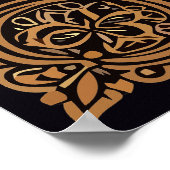 Halloween Black Cat Reading A Book ポスター (角)