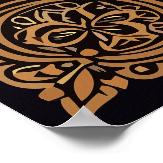 Halloween Black Cat Reading A Book ポスター (角)