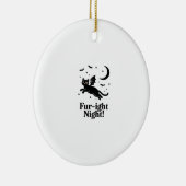 Halloween Black Cat with Bat Wings Graphic Classic セラミックオーナメント (右)