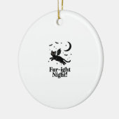 Halloween Black Cat with Bat Wings Graphic Classic セラミックオーナメント (左)