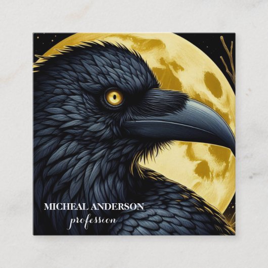 Halloween Black Crow  スクエア名刺 (正面)