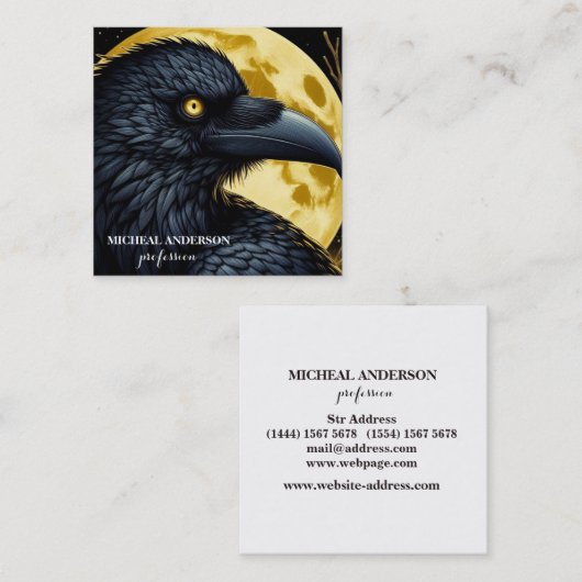 Halloween Black Crow  スクエア名刺 (正面/裏面)