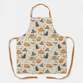 Halloween Black Kitten Cottage  エプロン (正面)