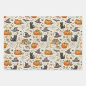 Halloween Black Kitten Cottage  ラッピングペーパーシート (正面)