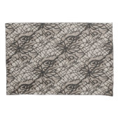 Halloween Black Lace Spider Web Seamless 枕カバー (正面)