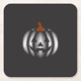 Halloween black pumpkin  スクエアペーパーコースター