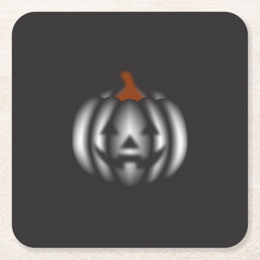 Halloween black pumpkin  スクエアペーパーコースター (正面)