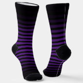 Halloween Black purple horizontal stripes ombre ソックス (傾斜あり)