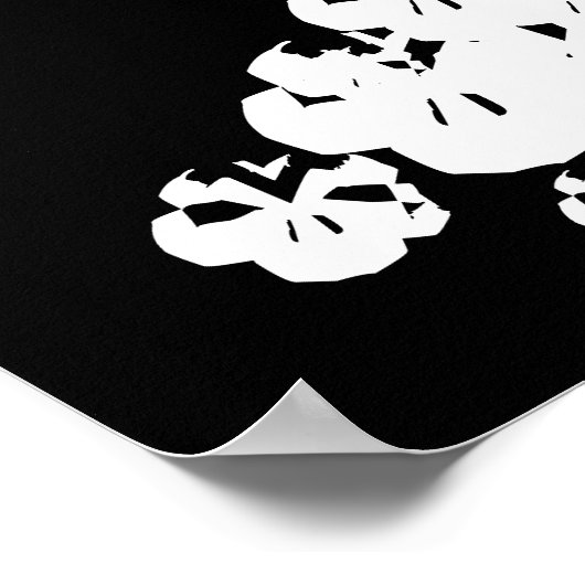 Halloween black white skulls pile custom text  ポスター (角)