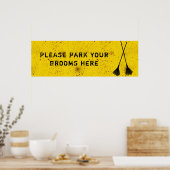 Halloween Blood Splattered Broom Parking Poster ポスター (キッチン)