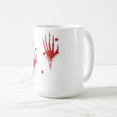 "Halloween Bloody Hands Mug – Scary Blood Splatter コーヒーマグカップ (正面右)
