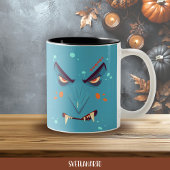 Halloween Blue Grumpy Vampire Coffee Mug ツートーンマグカップ
