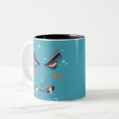 Halloween Blue Grumpy Vampire Coffee Mug ツートーンマグカップ (正面左)