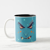 Halloween Blue Grumpy Vampire Coffee Mug ツートーンマグカップ (左)