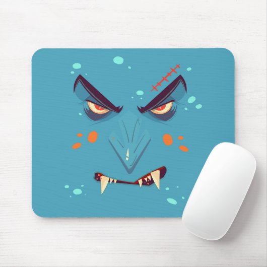 Halloween Blue Grumpy Vampire Mousepad マウスパッド (マウス)