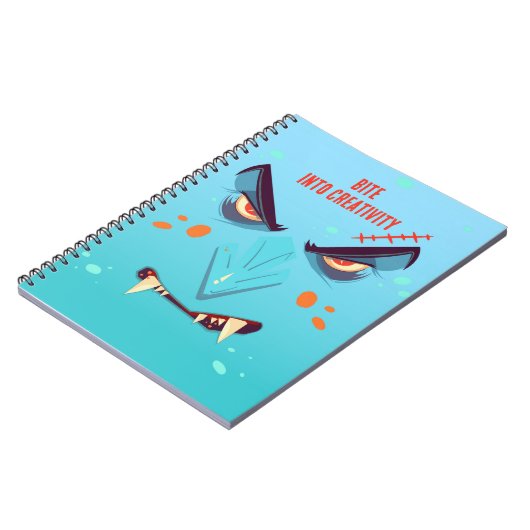 Halloween Blue Vampire Face Spiral Notebook ノートブック (左側)