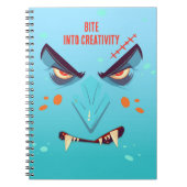 Halloween Blue Vampire Face Spiral Notebook ノートブック (正面)