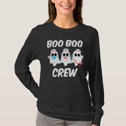 Halloween Boo Boo Crew Ghost Nurse Costume Rn Nurs Tシャツ (正面)